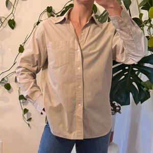 Buck Mason Mainstay Cotton Shirt | sz small | taupe/beige